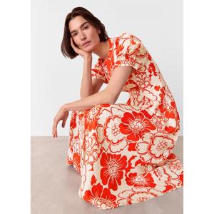 Whistles Red Bloom Floral Midi Dress